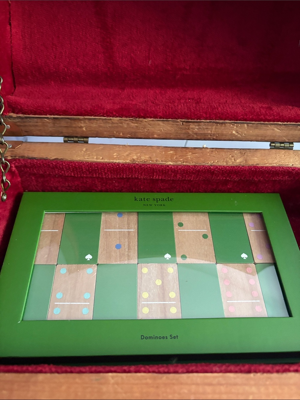 kate spade Green Dominoes Set with Multicolor Dots - Picture 2 of 3